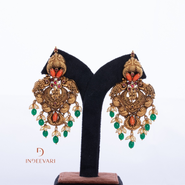 Anvika Nakshi Coral Earrings