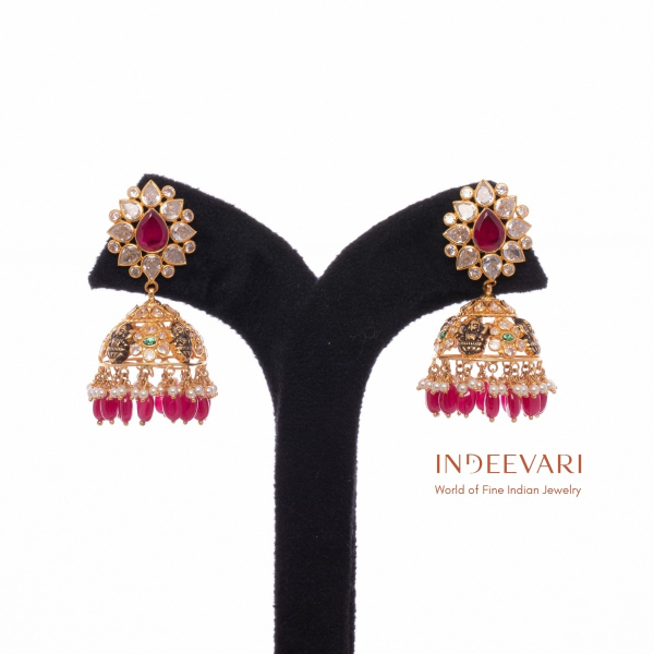 Nirisha Floral Pachi Jhumkis