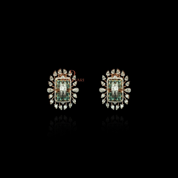 Kalika Diamond and Emerald Earrings