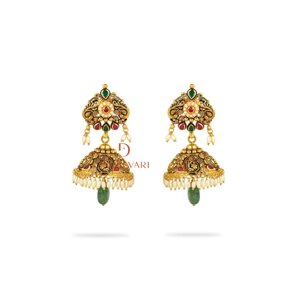 Veda Rubies and Emeralds Jhumki Earrings