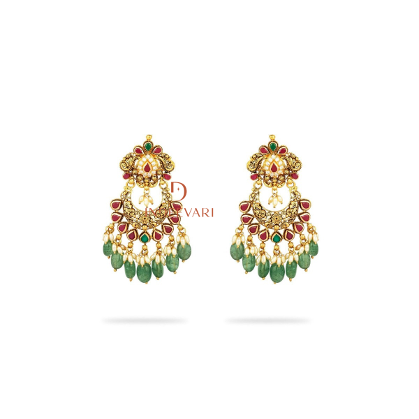 Trisha Rubies and Emeralds drop Earrings 