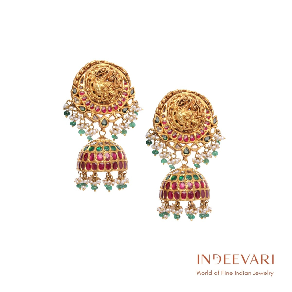 Anvitha Mayuri Detachable Heritage Jhumkis