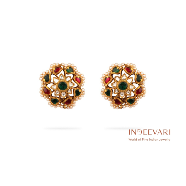 Vashi Ruby & Emerald Stud Earrings