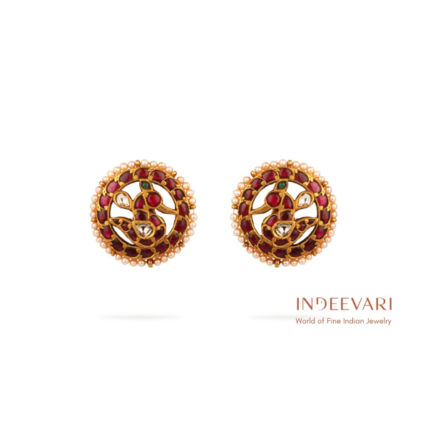 Vashudha Ruby & Emerald Stud Earrings 