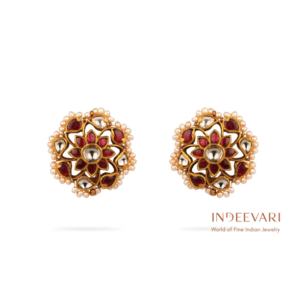 Ruchira Ruby & Emerald Stud Earrings 