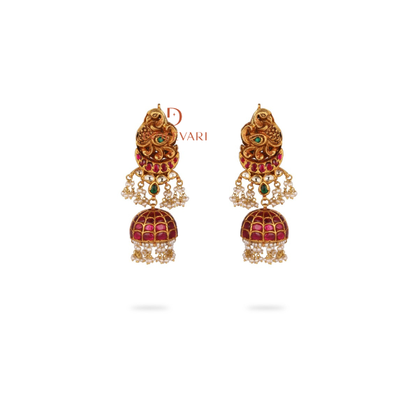 Uttara Traditional Ruby & Emerald Earrings 