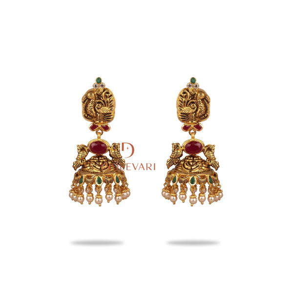 Mihika Pachiwork Jhumki Earrings 