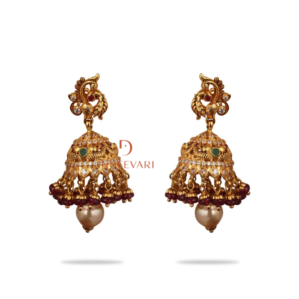Surabhi Pachiwork Jhumki Earrings 