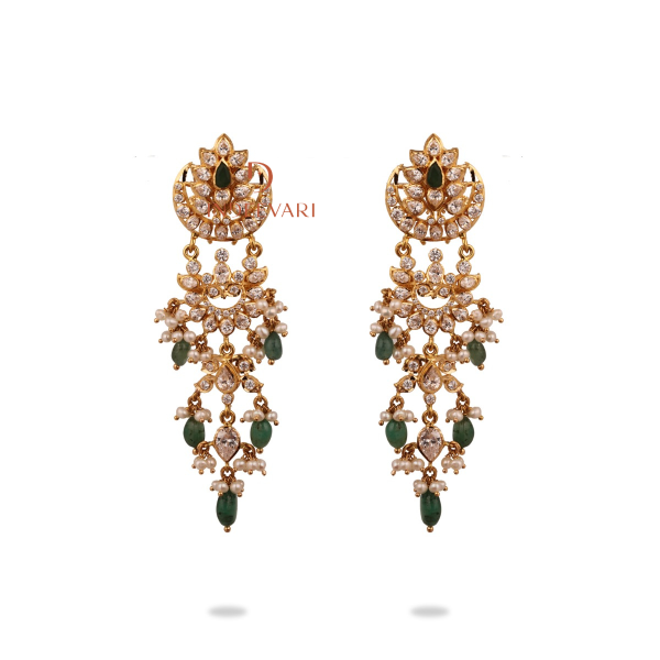 Reeti Pachiwork Halfmoon Earrings 