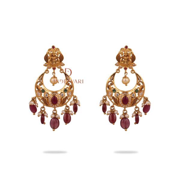 Prana Pachiwork Chandbali Earrings 