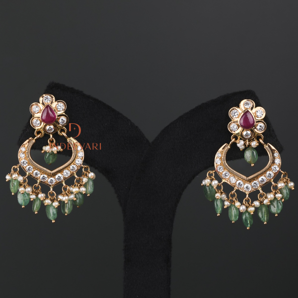 Aadhirai Ruby Pota emerald earrings