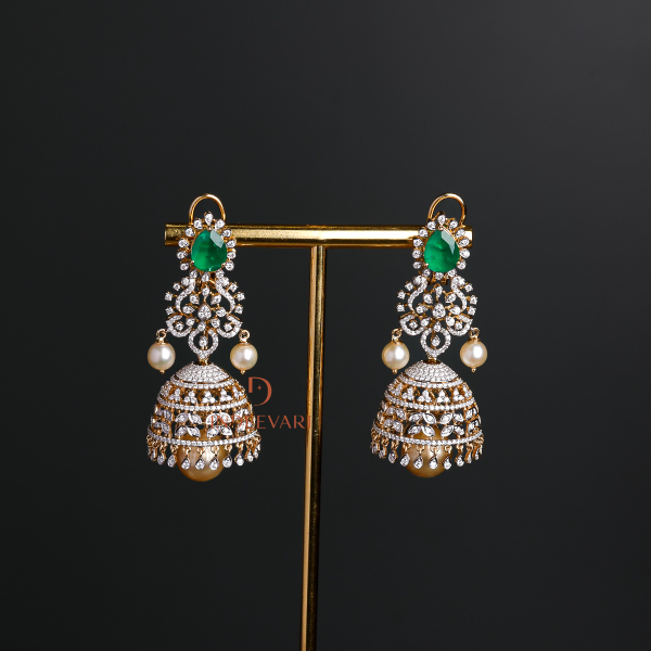 Hamsini Diamond Jhumki Earrings