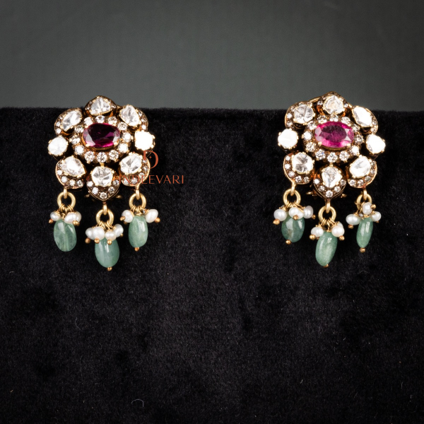 Exquisite Pearl and Emerald Earrings