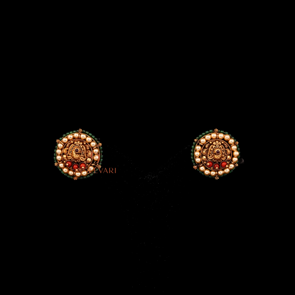 Peacock Nakshi Studs