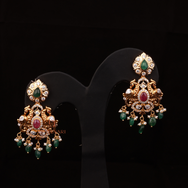 Elegant Mayuri Pachiwork Earrings