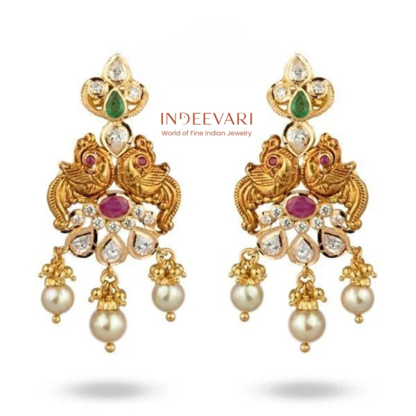CZ Pachi Hangings With Pearl Drops