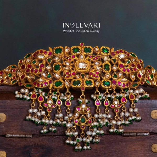 Queenly Polki Bhajubandh choker