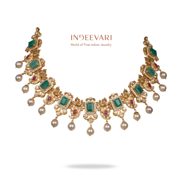 Ameya Emerald & Pearl Necklace