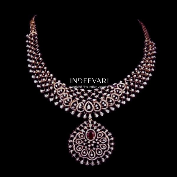 Surreal Web Designer Diamond Necklace