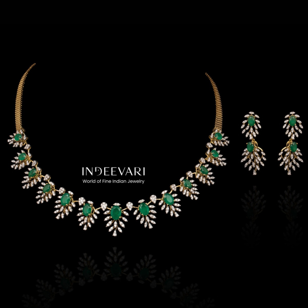 Ishika Diamond Leaf Necklace Set