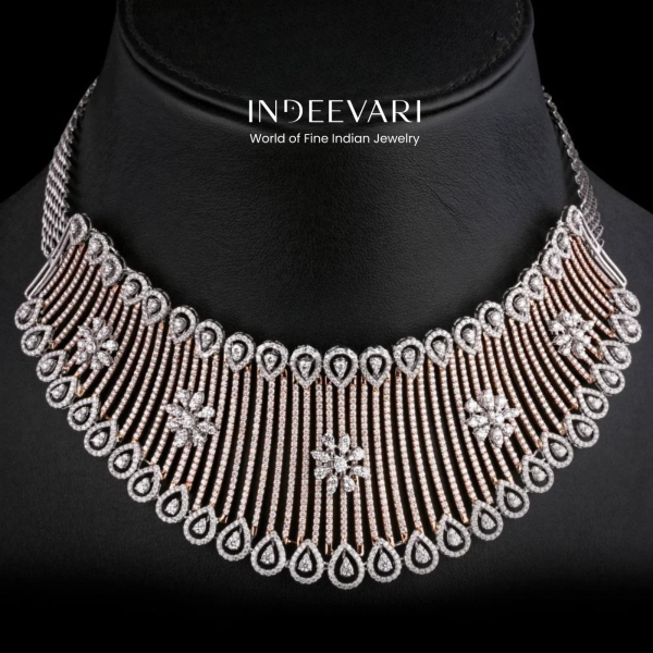 Rosie Diamond Choker in Rose and White Gold 18kt