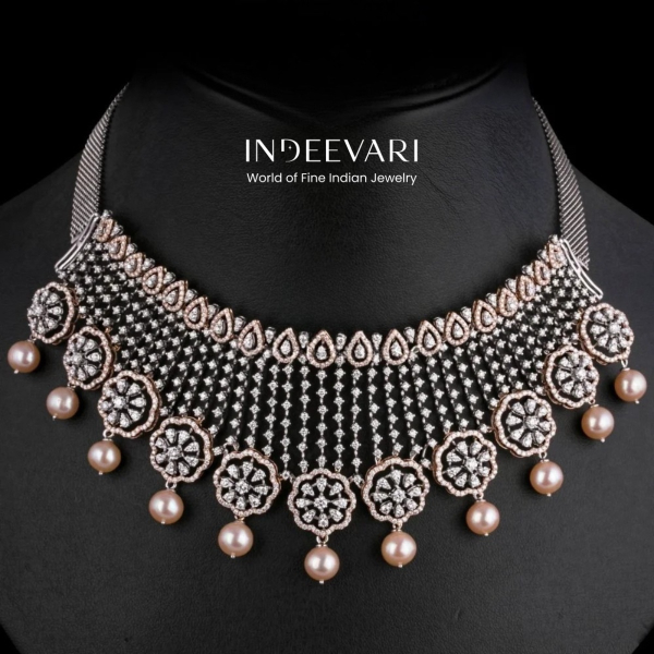 Maya Diamond Choker in Rose and White Gold 18kt