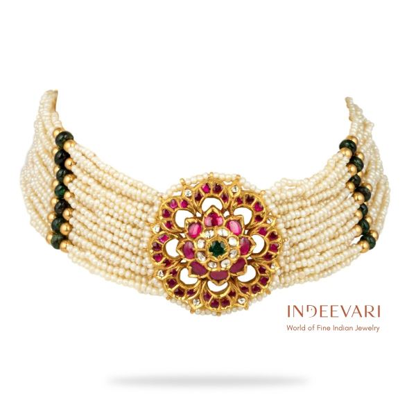 String of Pearls Kundan choker
