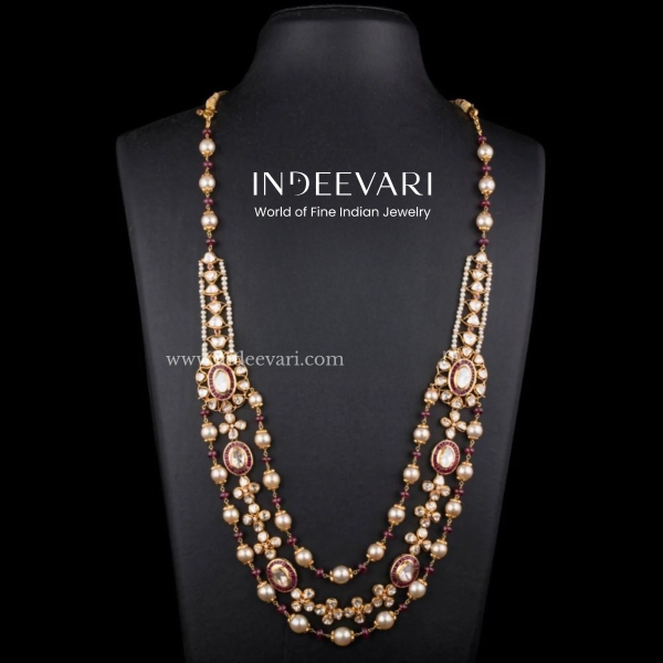 Chandan Step Style With Flat Diamond Polki