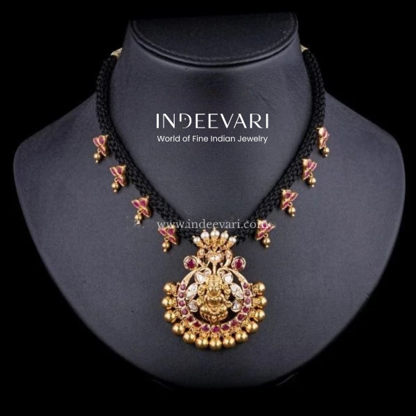 Mahalakshmi in Naagabharanam Black Thread Necklace