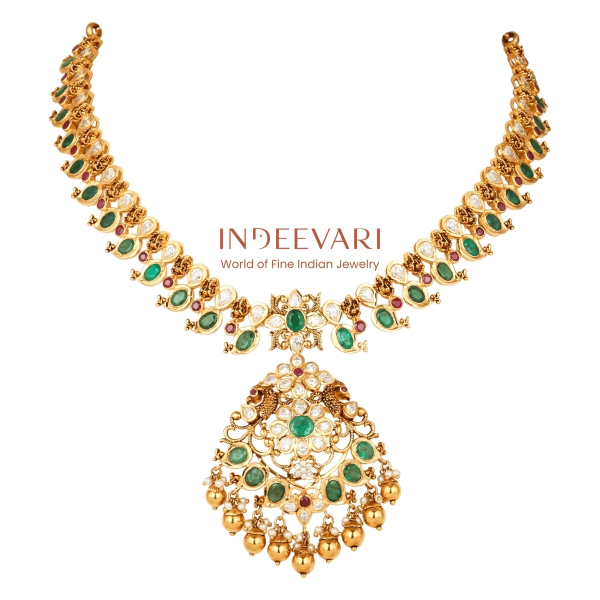 Shreeja Ancient Paachiwork Gold Necklace