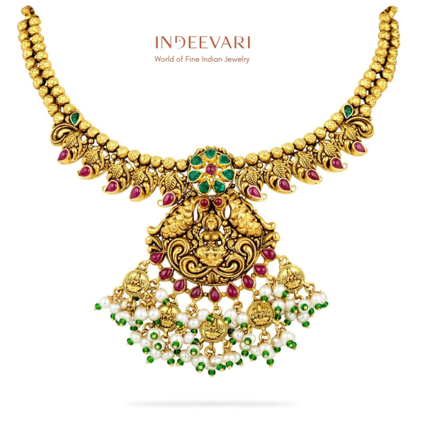 Dharani Rubies and Emerald Necklace