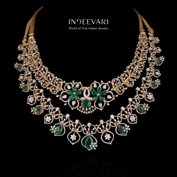 Ravishing Detachable Diamond Necklace Set