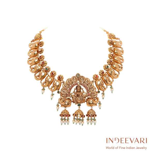 Floral Gaja Lakshmi Necklace