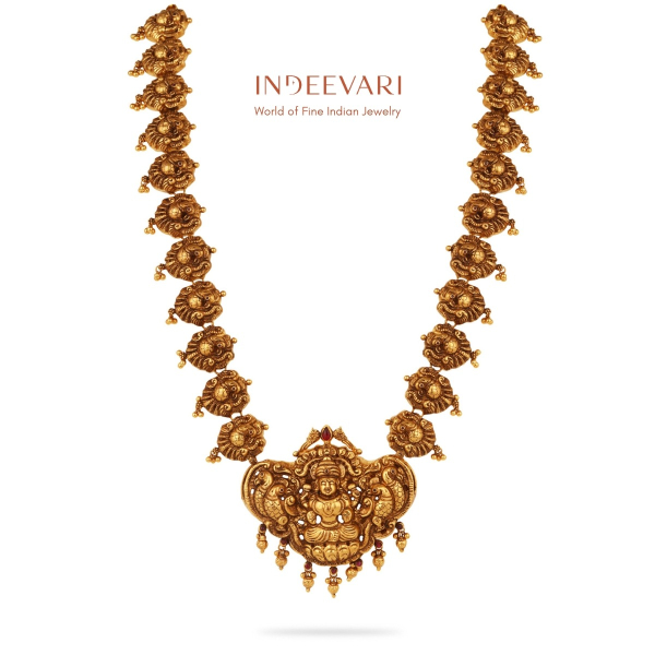 Kavi Ruby & Emerald Nakashi Haram Necklace