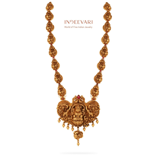 Lalika Nakashi Gold Haram Ruby Necklace 