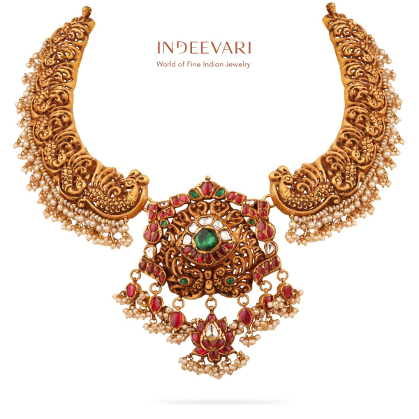 Ishara Ruby & Emerald Kanti Heritage Necklace
