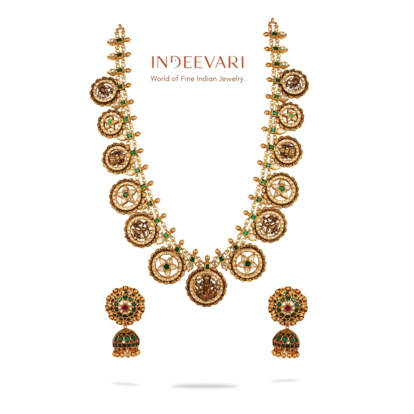 Tara Traditional Ruby & Emerald Necklace Set