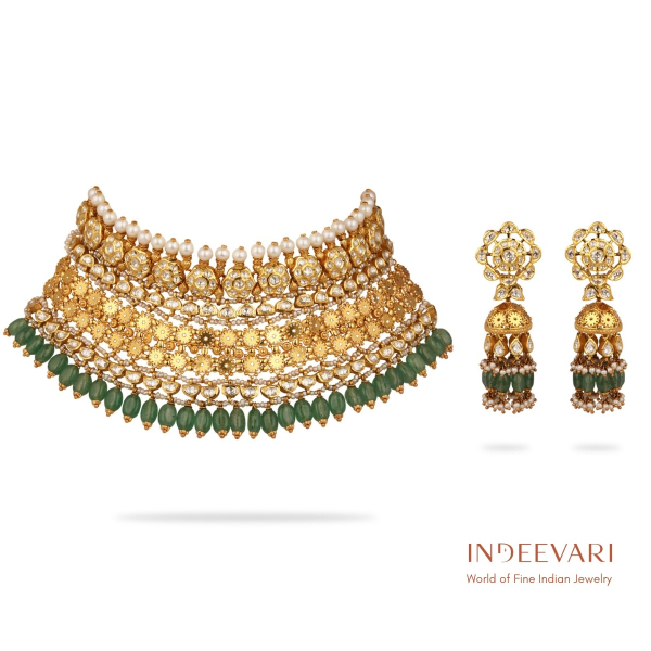 Advita Monzonite & Emerald Antique Choker Set