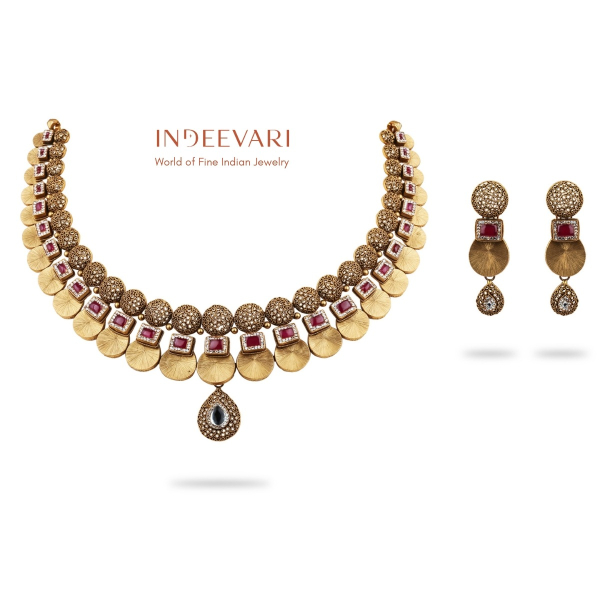 Mudra Swarovski Antique Necklace Set