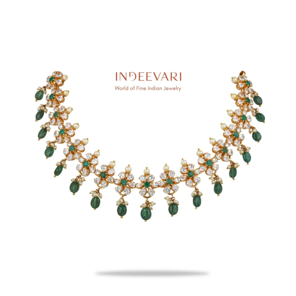 Rajashree CZ Flower Necklace