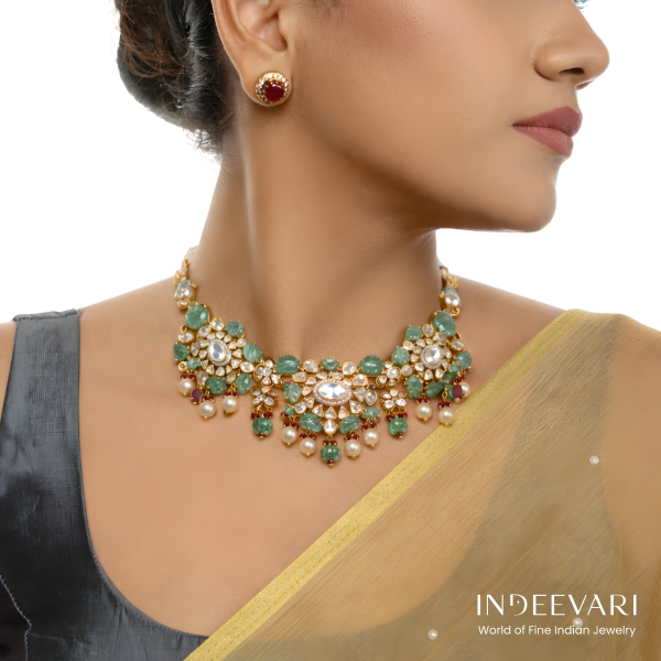 Russian Emerald Bloom Victorian Necklace