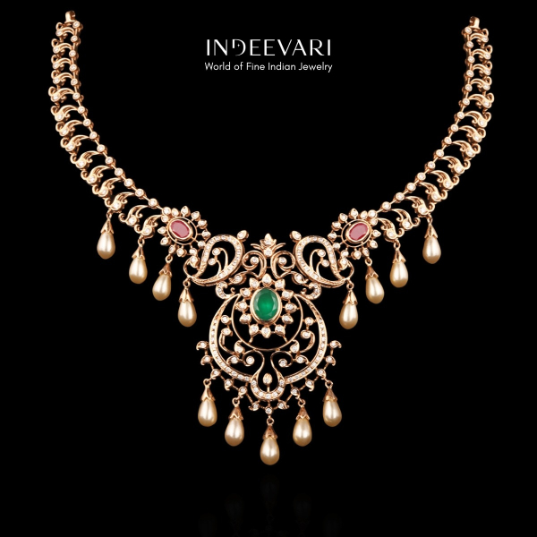 Ishani Rose Gold Diamond Necklace