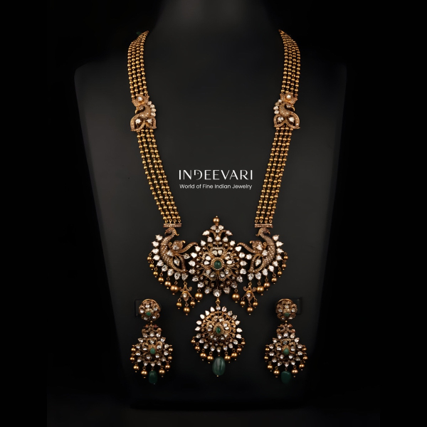 Exquisite Diamond Polki Haram Set