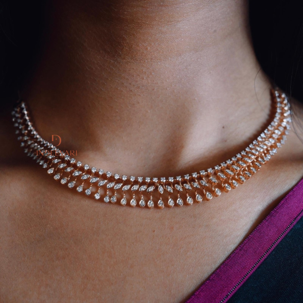 Vanani Diamond Choker Necklace Set 