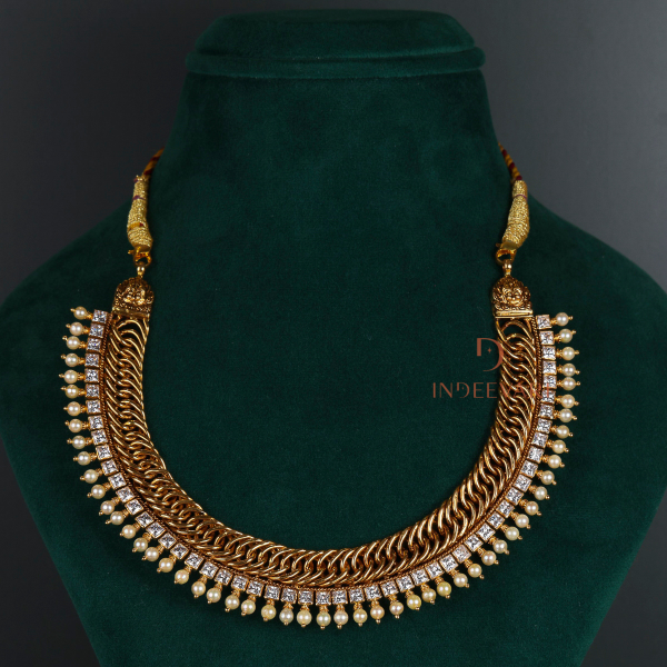 Radiant CZ and Pearl Necklace