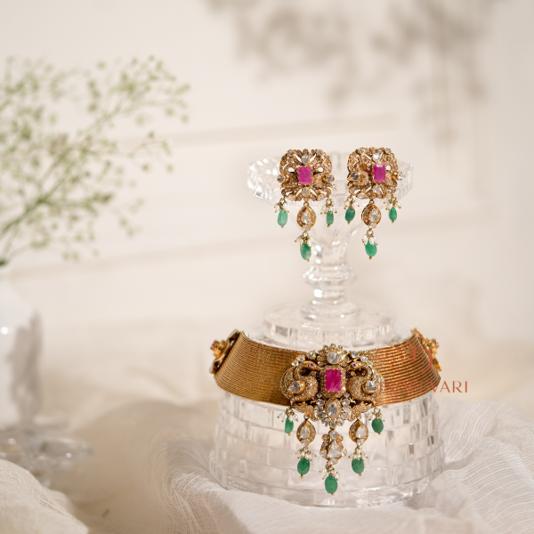 Polki Princess Victorian Necklace Set