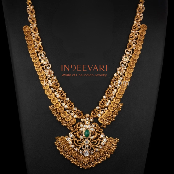 Devika CZ Pachi Lakshmi Kasu Long Haar
