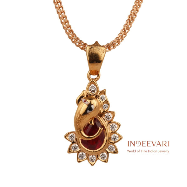 Ganesha Diamond & Ruby Pendant