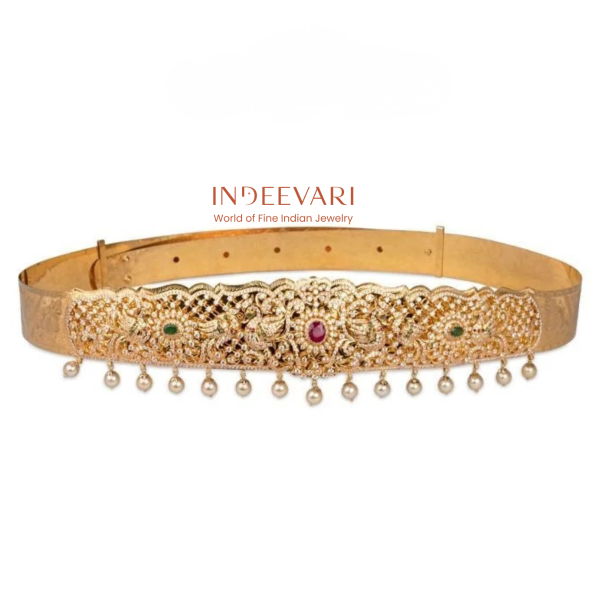 Sparkling CZ and Oval Ruby Belt