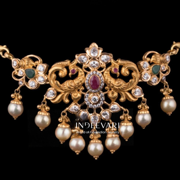 Peacock Cresent Bhajubandh cum choker